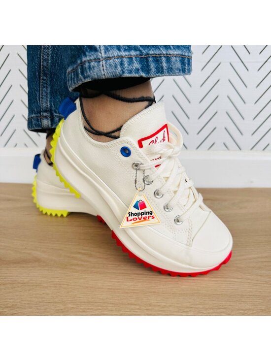 ❤️Converse Run Star Hike Ox Platform 8.5 Womens Shoes Beige Red Sneakers A08196C main image 14
